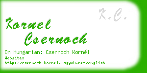 kornel csernoch business card