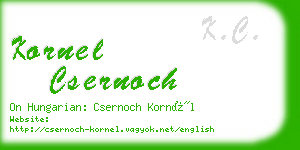 kornel csernoch business card